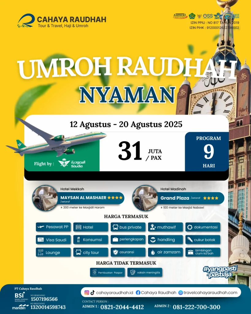 Paket Umroh 12 Agustus 2025 | Travel Umroh | Travel Haji