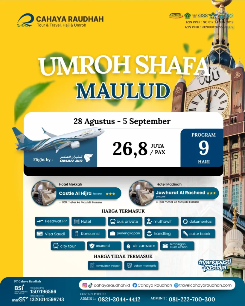 Paket Umroh 28 Agustus 2025 | Travel Umroh | Travel Haji